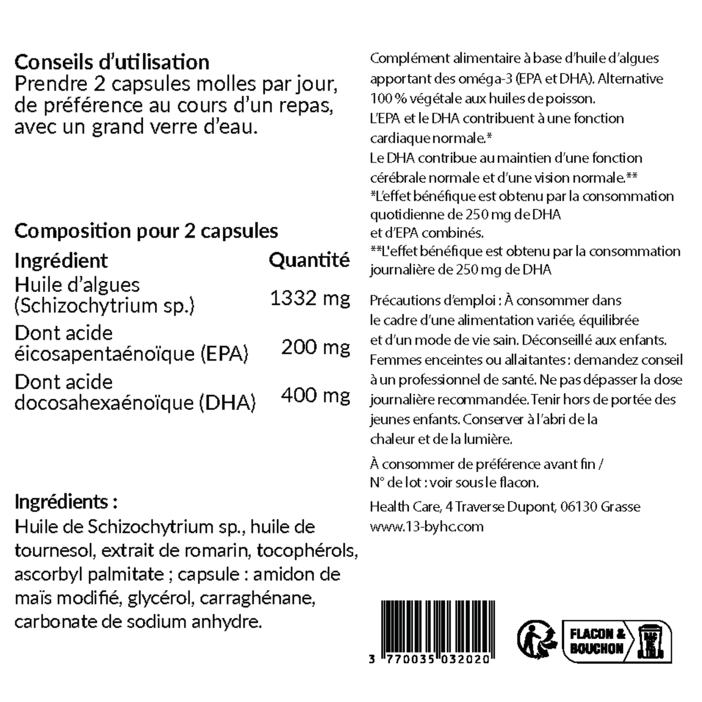 Pack Duo Collagène Marin en Poudre & Oméga-3 Vegan – Routine In & Out Peau & Tatouage | 13 By HC