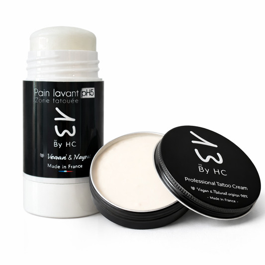 Crème tatouage + pain lavant, Coffret "OUT" 13  By HC: La solution externe pour le soin de vos tatouages