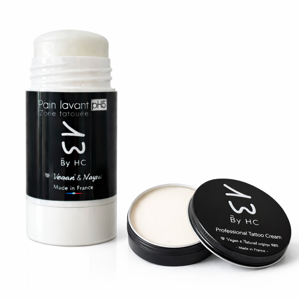 Crème tatouage + pain lavant, Coffret "OUT" 13  By HC: La solution externe pour le soin de vos tatouages